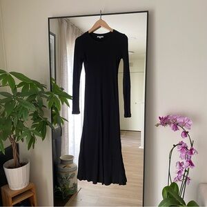 James Perse Crew Neck Midi Long Sleeve Dress size 1